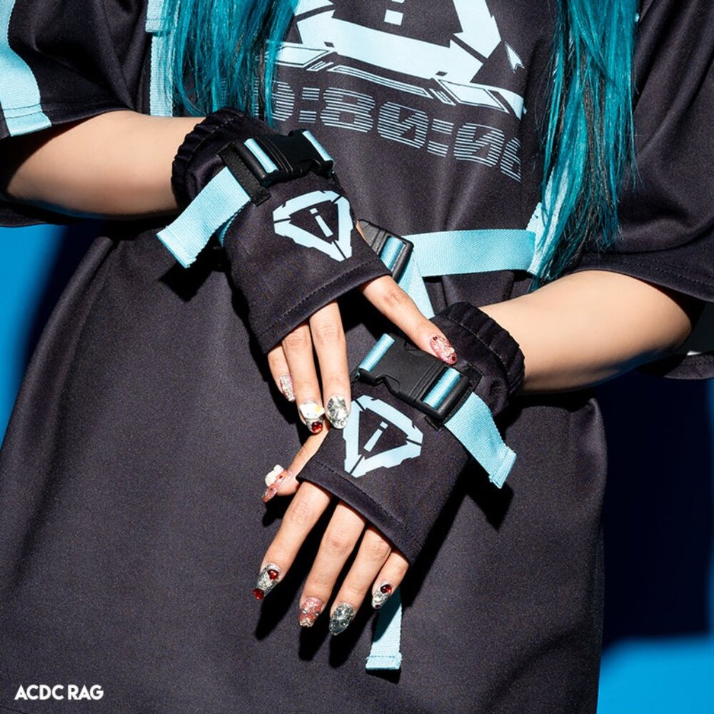 ACDC RAG Error Code Cyberpunk Tech Black Blue Arm Warmer
